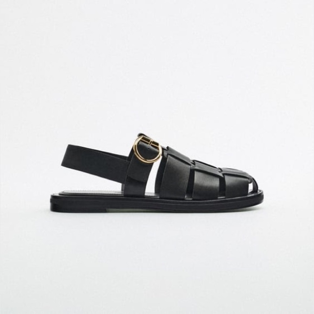Zara fisherman leather sandals size 37